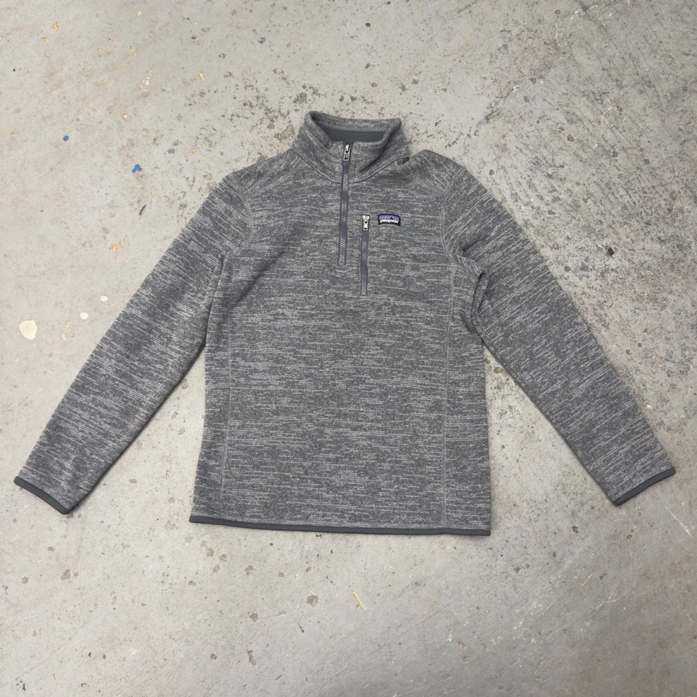 Patagonia Kids XL 14 Better Sweater 1/4 Zip Fleece Pullover Grey 65706FA19